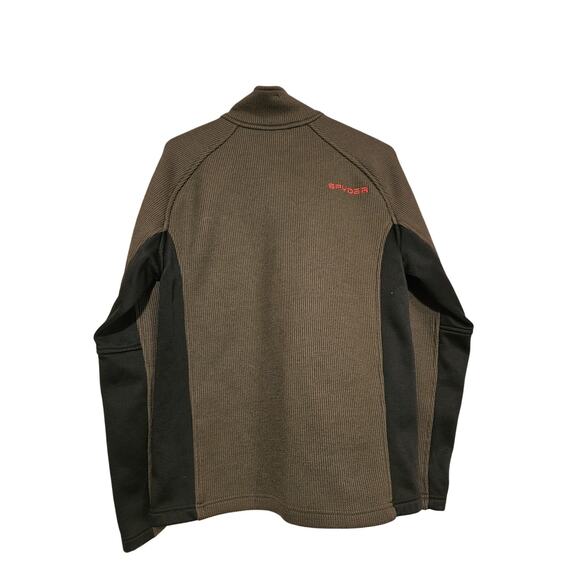 Spyder Outbound Sweater Men Size M 1/4 Zip Pullover Fleece Jacket Olive/Black - Picture 4 of 7